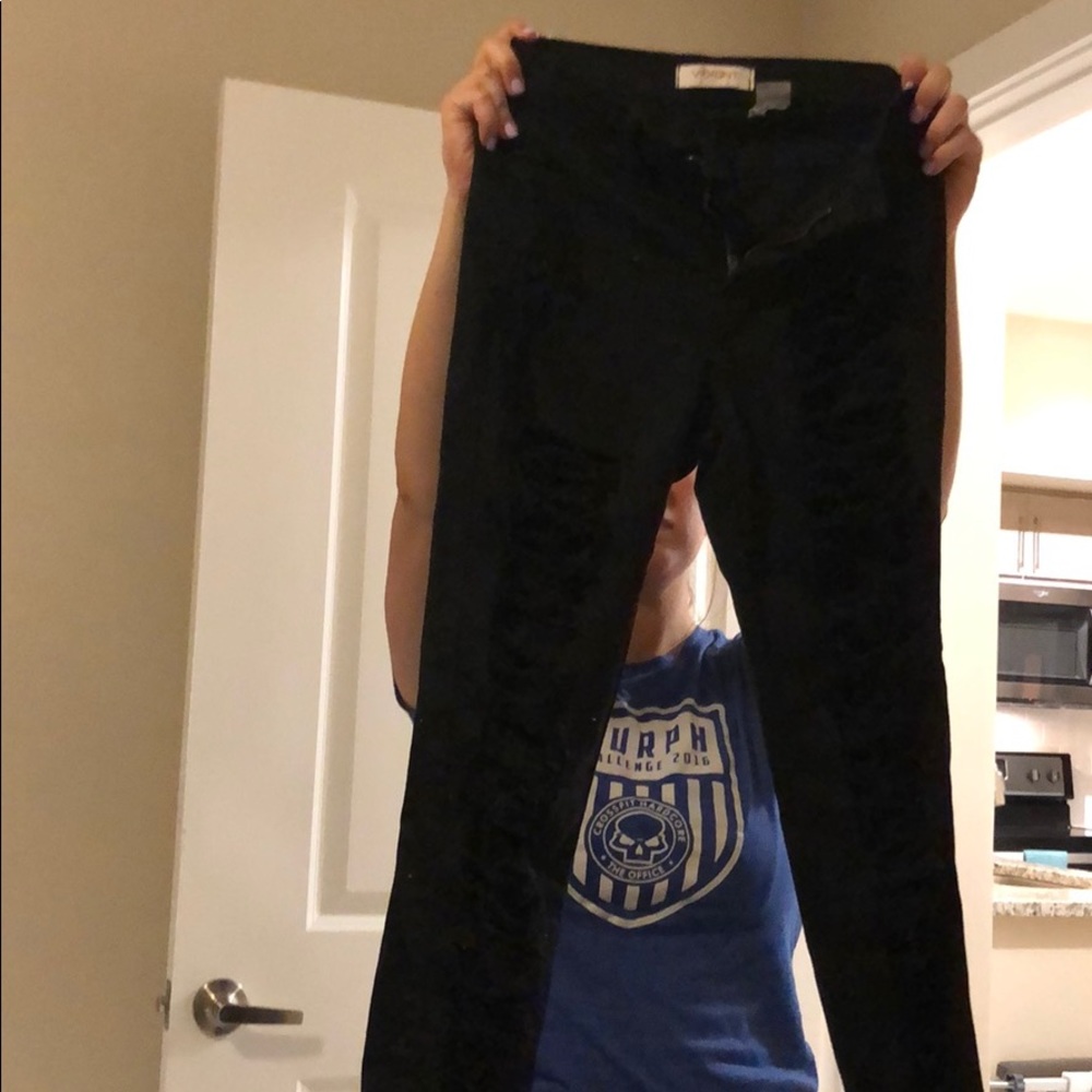 Black ripped jeans